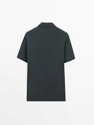 Купить Massimo Dutti Поло с коротким рукавом и застежкой на кнопку
