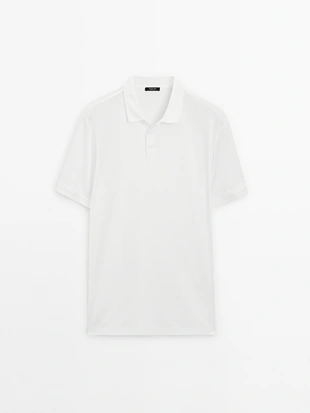Купить Massimo Dutti Поло с коротким рукавом с деталями ворота