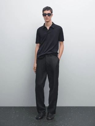 Купить Massimo Dutti Поло с короткими рукавами и застежкой на кнопки
