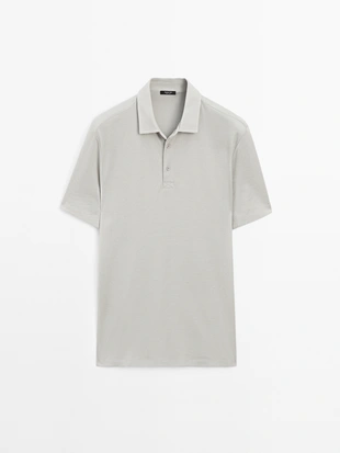 Купить Massimo Dutti Поло с коротким рукавом из структурированного материала