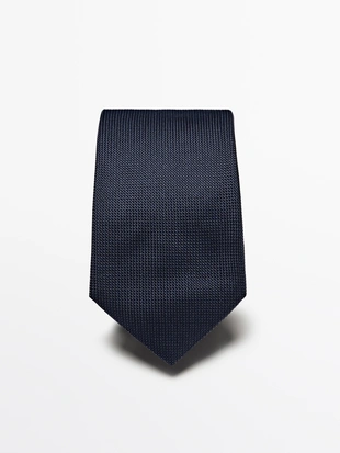 NAVY BLUE|3528/522 - Massimo Dutti Галстук из 100% шелка мульберри