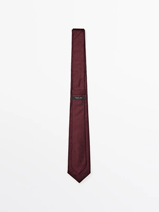 MAROON|3537/521 - Massimo Dutti Галстук из 100% шелка с текстурой