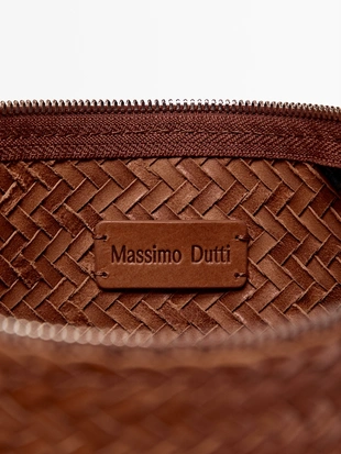 Сумка-ведро из плетеной кожи наппа- Заказать в России