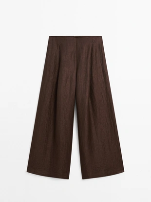 Широкие льняные брюки - студия- Заказать в России