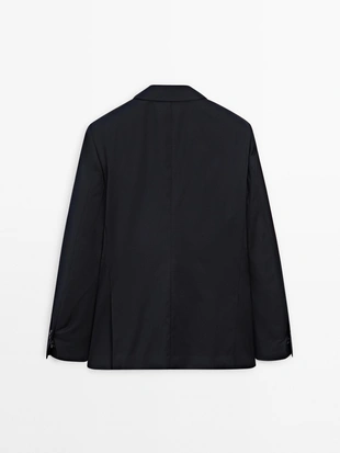 NAVY BLUE|2051/635 - Massimo Dutti Пиджак из 100% шерсти