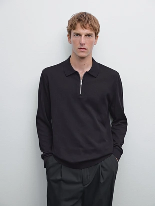 Поло с молнией из трикотажа- Заказать в России