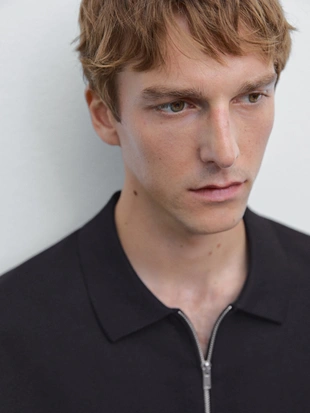 Поло с молнией из трикотажа- Заказать в России