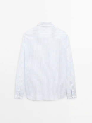 Рубашка из 100% льна с утонченным кроем SLIM FIT- Заказать в России