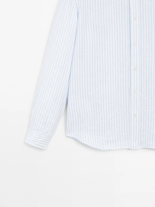 Рубашка из 100% льна с утонченным кроем SLIM FIT- Заказать в России