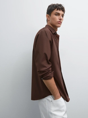 Рубашка SLIM FIT из растяжимого материала- Заказать в России