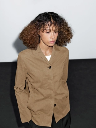 Пиджак из хлопкового микса с пуговицами- Заказать в России