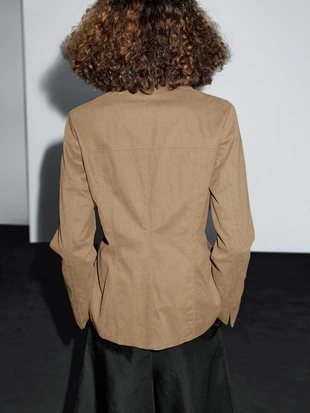 Пиджак из хлопкового микса с пуговицами- Заказать в России