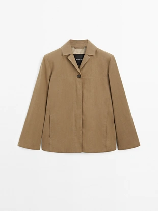 Пиджак из хлопкового микса с пуговицами- Заказать в России