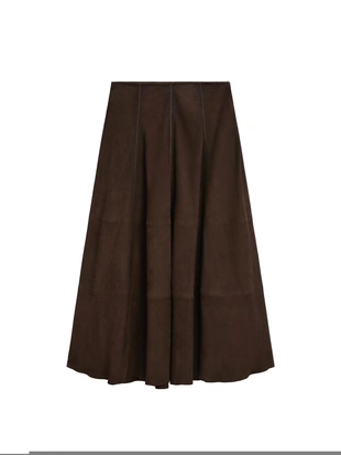 Юбка-миди из замши в стиле бохо- Заказать в России