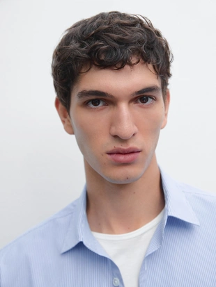 Рубашка из полосатого поплина REGULAR FIT- Заказать в России