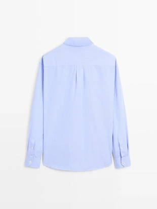 Рубашка из полосатого поплина REGULAR FIT- Заказать в России