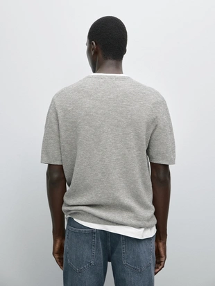 Футболка с коротким рукавом из муллированного трикотажа- Заказать в России