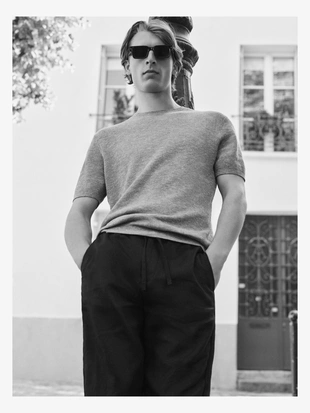 KHAKI|0906/203 - Massimo Dutti Футболка с коротким рукавом из муллированного трикотажа