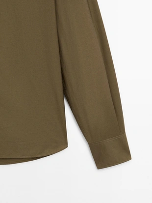 Рубашка из хлопкового поплина- Заказать в России