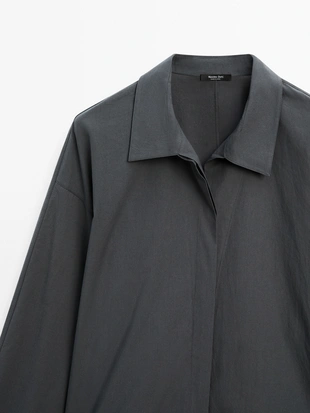 Рубашка из хлопка LOOSE-FITTING 100%, MASSIMO DUTTI- Заказать в России