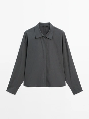 Рубашка из хлопка LOOSE-FITTING 100%, MASSIMO DUTTI- Заказать в России