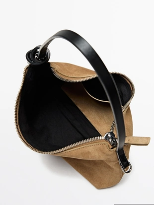 Сумочка из замши с ручкой и плечевым ремнем- Заказать в России