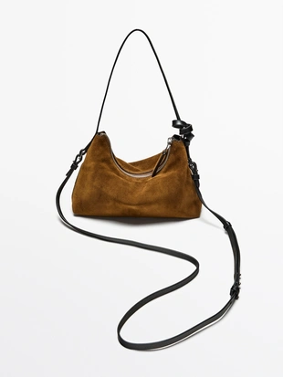 Сумочка из замши с раздельным кожаным покрытием- Заказать в России