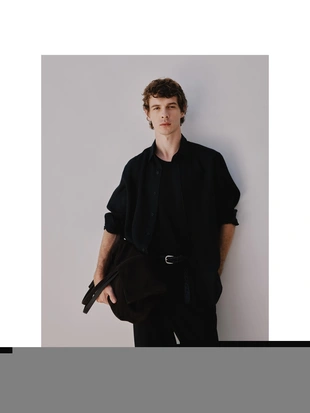 BLACK|0100/777 - Massimo Dutti Рубашка из 100% льна