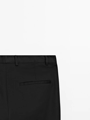 BLACK|5026/526 - Massimo Dutti Брюки со свободной посадкой из атласа