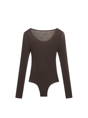 Купить Massimo Dutti Боди из полупрозрачной 100% шерсти - STUDIO