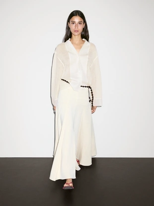 Блуза из хлопково-синтетических тканей с деталями- Заказать в России