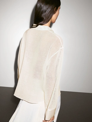 Блуза из хлопково-синтетических тканей с деталями- Заказать в России