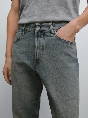 MEDIUM BLUE|0301/112 - Massimo Dutti Джинсы с зауженным кроем
