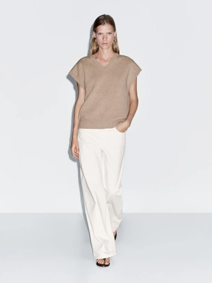 Вязаный жилет из шерсти- Заказать в России