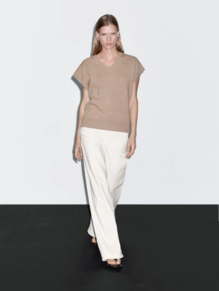 Вязаный жилет из шерсти- Заказать в России