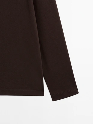 Купить Massimo Dutti Поло с длинным рукавом на молнии