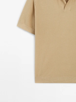 Поло с коротким рукавом из текстурированного трикотажа- Заказать в России