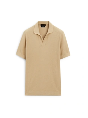 Поло с коротким рукавом из текстурированного трикотажа- Заказать в России