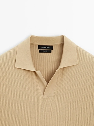 Поло с коротким рукавом из текстурированного трикотажа- Заказать в России