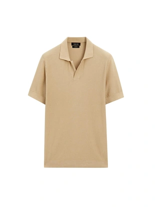 Поло с коротким рукавом из текстурированного трикотажа- Заказать в России