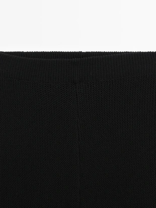 Длинные вязаные брюки с плавным падением- Заказать в России