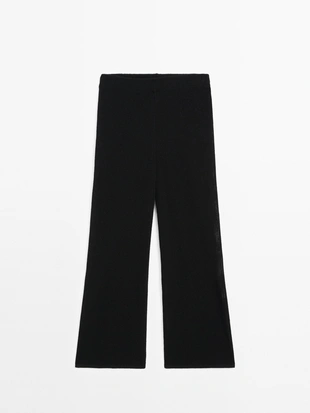 Длинные вязаные брюки с плавным падением- Заказать в России