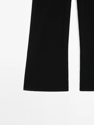 Длинные вязаные брюки с плавным падением- Заказать в России