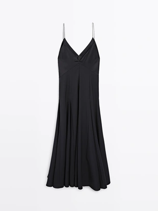 Купить Massimo Dutti Длинное платье с разрезами - STUDIO