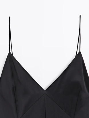 NAVY BLUE|9105/950 - Massimo Dutti Длинное платье с разрезами - STUDIO