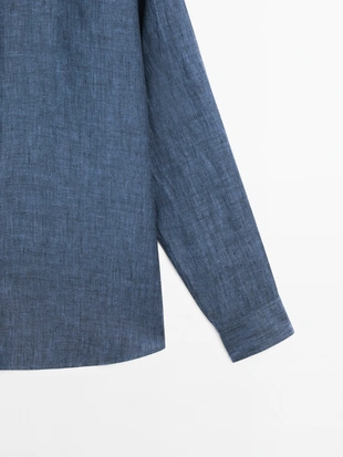 Рубашка из 100% льна в классическом крое- Заказать в России