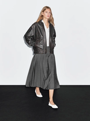 Купить Massimo Dutti Юбка миди с боковыми складками