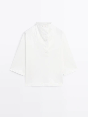 CREAM|6267/544 - Massimo Dutti Футболка с воротником-чимни