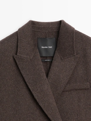 Пальто из шерстяной смеси с длинным запахом- Заказать в России