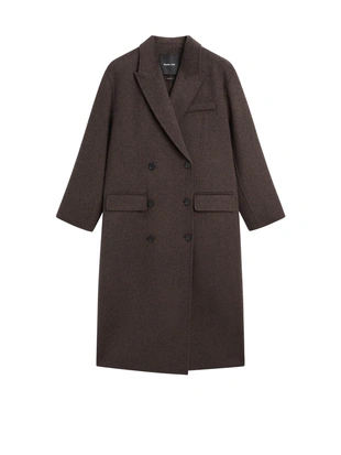 Пальто из шерстяной смеси с длинным запахом- Заказать в России